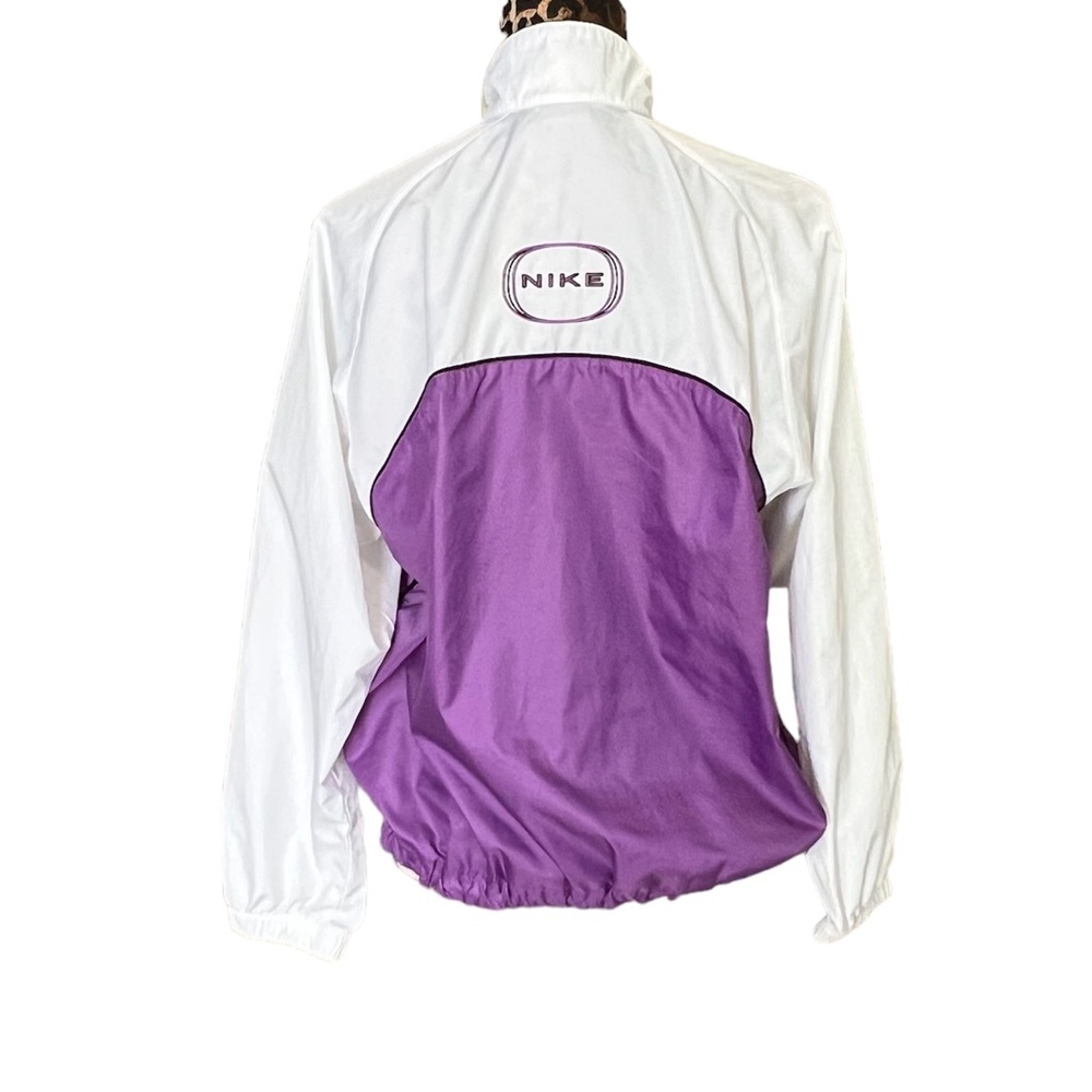 Nike Windbreaker Jacket Hoodie womans sz s 4-6 Full Zip Purple White
